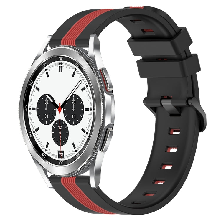 For Samsung  Galaxy Watch4 Classic 42mm 20mm Vertical Two-Color Silicone Watch Band