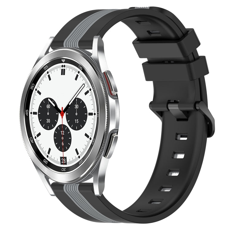 For Samsung  Galaxy Watch4 Classic 42mm 20mm Vertical Two-Color Silicone Watch Band