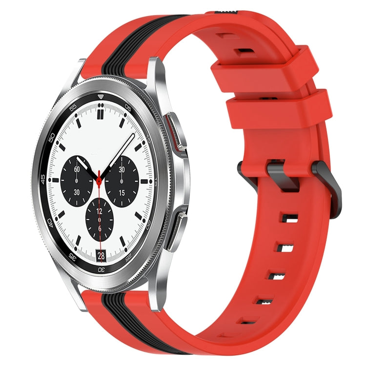 For Samsung  Galaxy Watch4 Classic 42mm 20mm Vertical Two-Color Silicone Watch Band