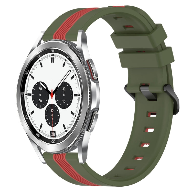 For Samsung  Galaxy Watch4 Classic 42mm 20mm Vertical Two-Color Silicone Watch Band