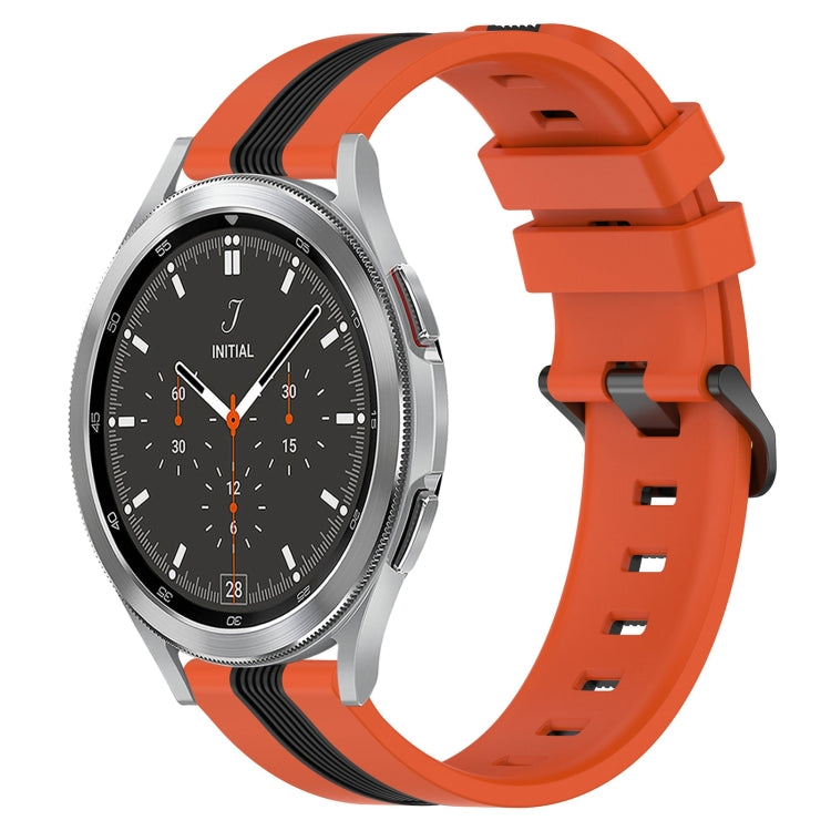For Samsung  Galaxy Watch4 Classic 46mm 20mm Vertical Two-Color Silicone Watch Band