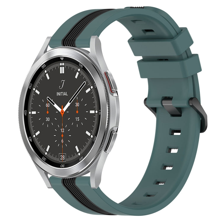 For Samsung  Galaxy Watch4 Classic 46mm 20mm Vertical Two-Color Silicone Watch Band