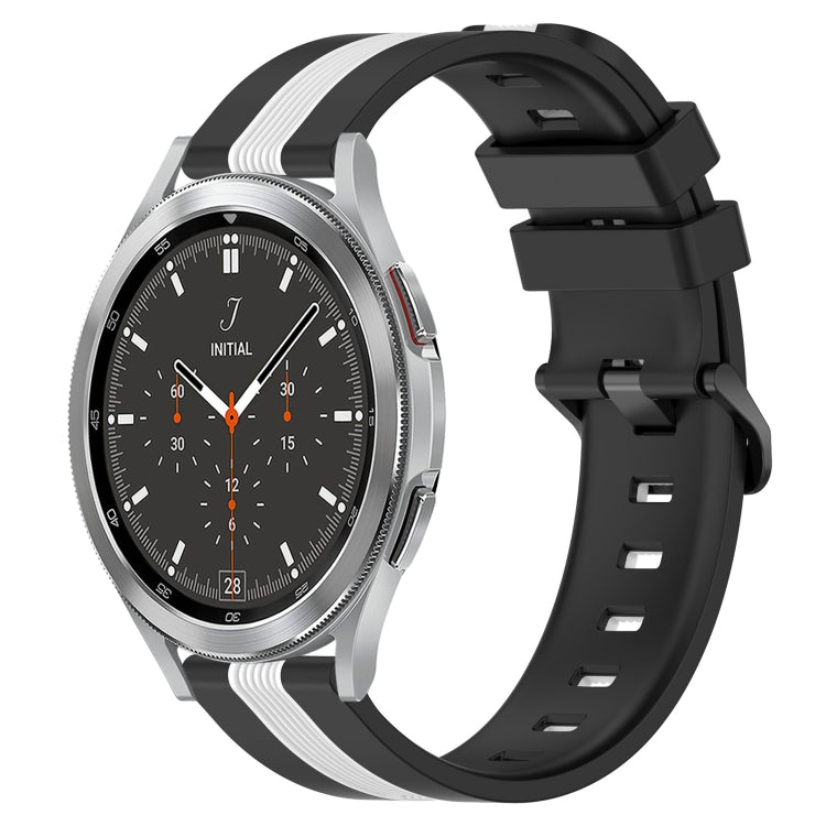 For Samsung  Galaxy Watch4 Classic 46mm 20mm Vertical Two-Color Silicone Watch Band