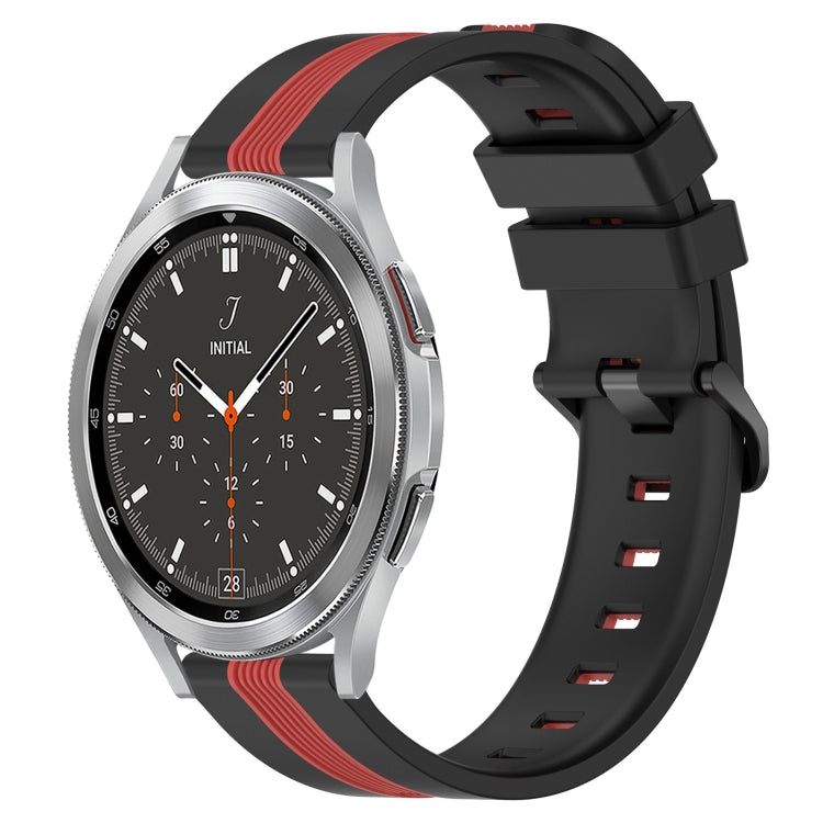 For Samsung  Galaxy Watch4 Classic 46mm 20mm Vertical Two-Color Silicone Watch Band