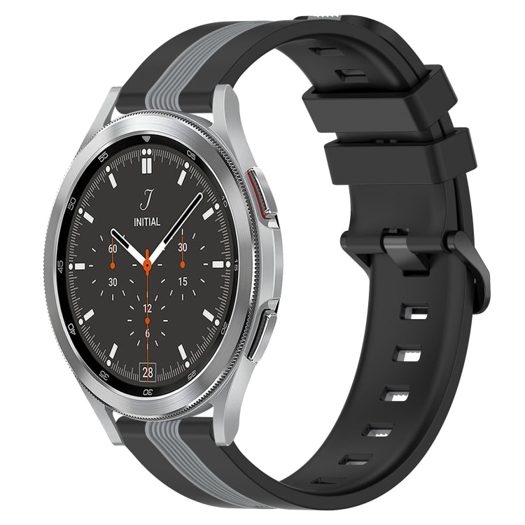 For Samsung  Galaxy Watch4 Classic 46mm 20mm Vertical Two-Color Silicone Watch Band