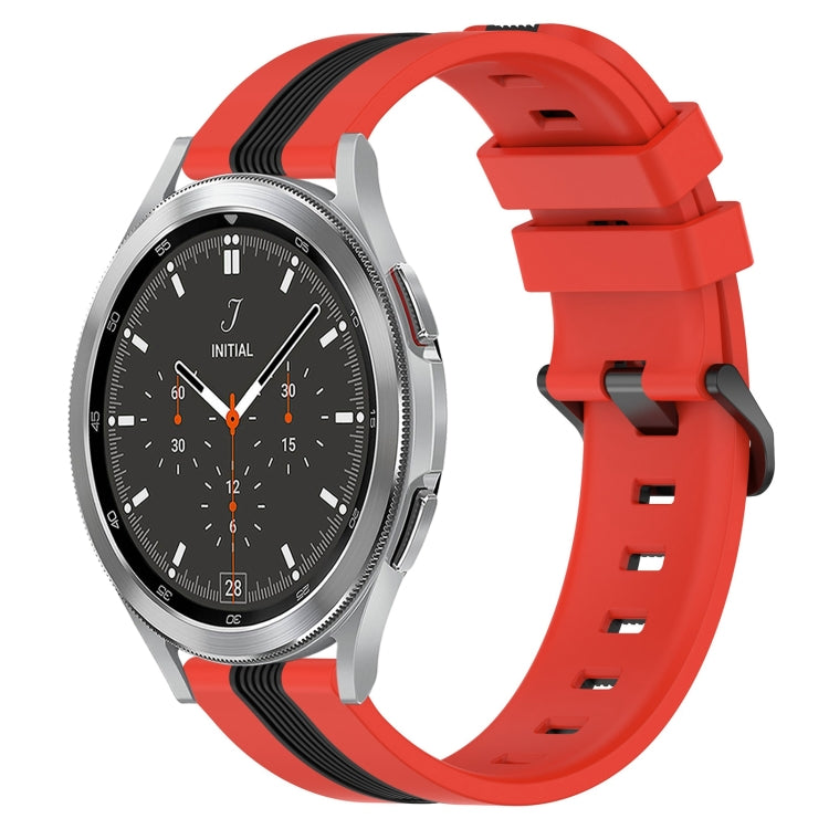 For Samsung  Galaxy Watch4 Classic 46mm 20mm Vertical Two-Color Silicone Watch Band