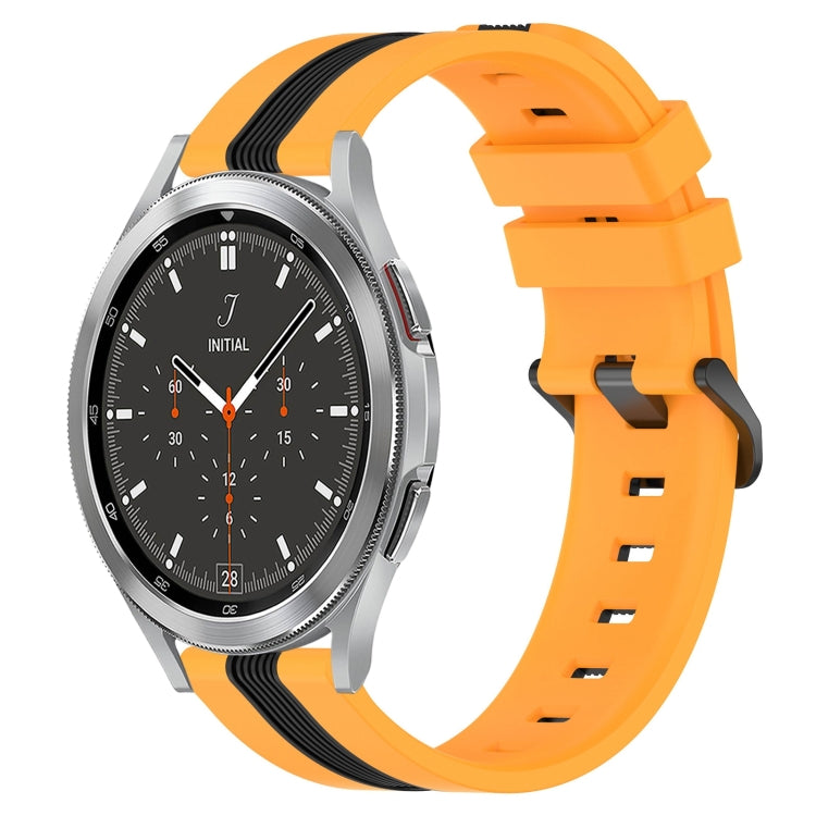 For Samsung  Galaxy Watch4 Classic 46mm 20mm Vertical Two-Color Silicone Watch Band