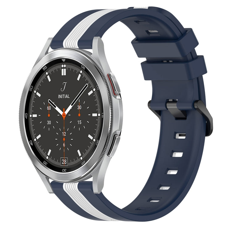 For Samsung  Galaxy Watch4 Classic 46mm 20mm Vertical Two-Color Silicone Watch Band