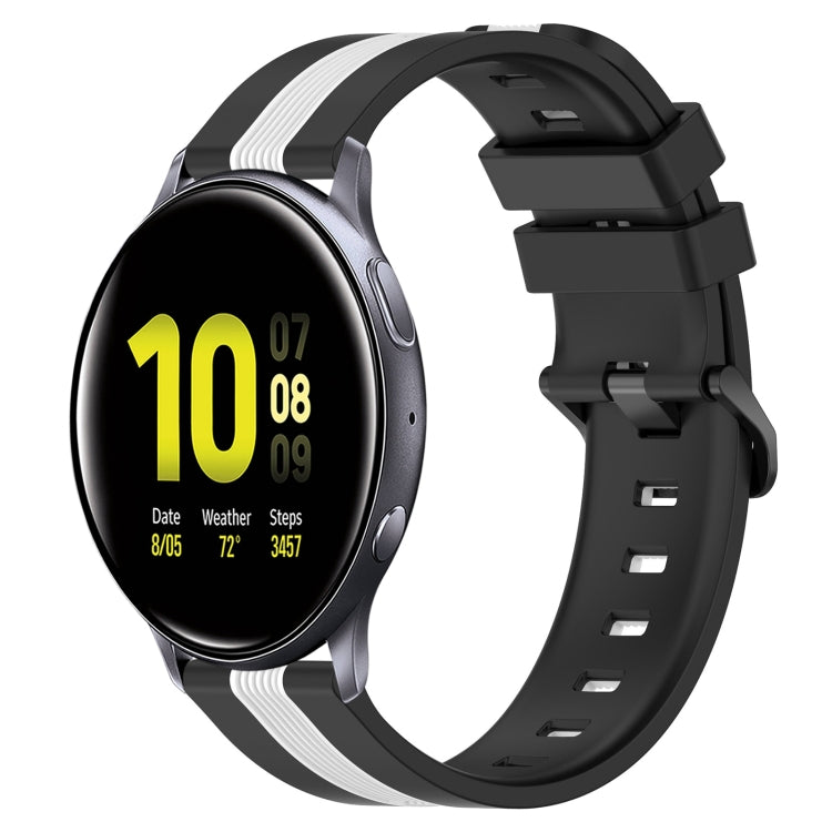 For Samsung Galaxy Watch Active2 40mm 20mm Vertical Two-Color Silicone Watch Band