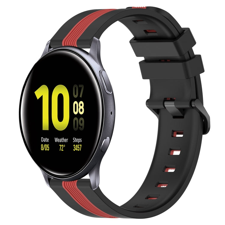 For Samsung Galaxy Watch Active2 40mm 20mm Vertical Two-Color Silicone Watch Band