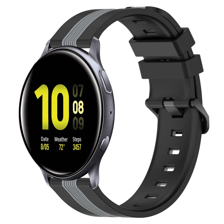 For Samsung Galaxy Watch Active2 40mm 20mm Vertical Two-Color Silicone Watch Band
