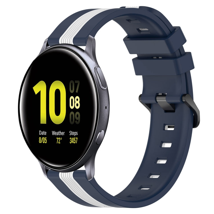 For Samsung Galaxy Watch Active2 40mm 20mm Vertical Two-Color Silicone Watch Band