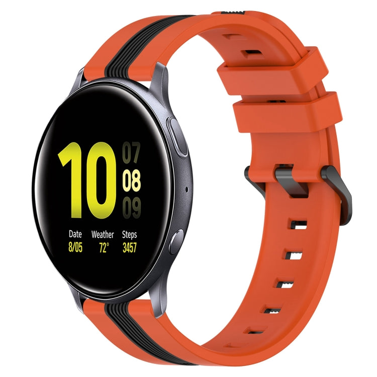 For Samsung Galaxy Watch Active2 44mm 20mm Vertical Two-Color Silicone Watch Band