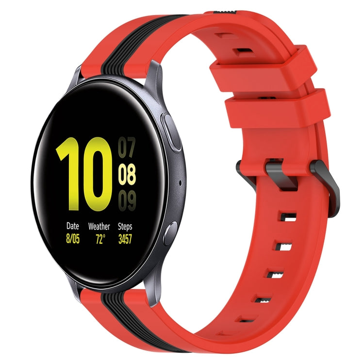 For Samsung Galaxy Watch Active2 44mm 20mm Vertical Two-Color Silicone Watch Band