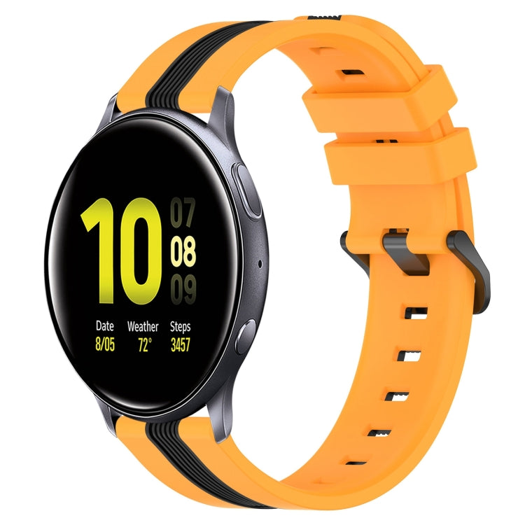 For Samsung Galaxy Watch Active2 44mm 20mm Vertical Two-Color Silicone Watch Band