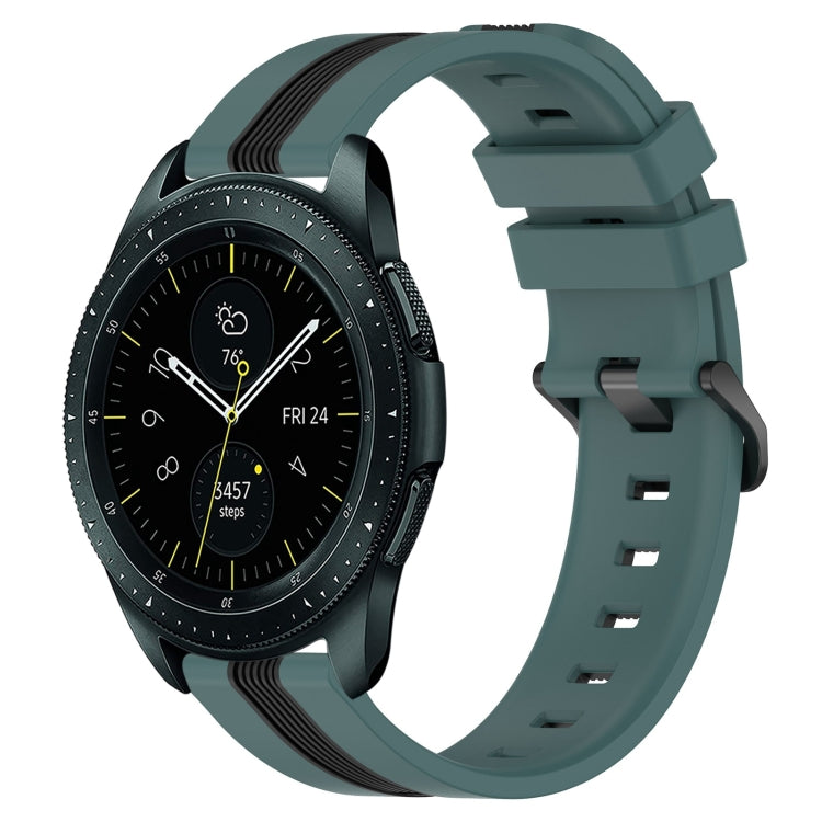 For Samsung Galaxy Watch 42mm 20mm Vertical Two-Color Silicone Watch Band