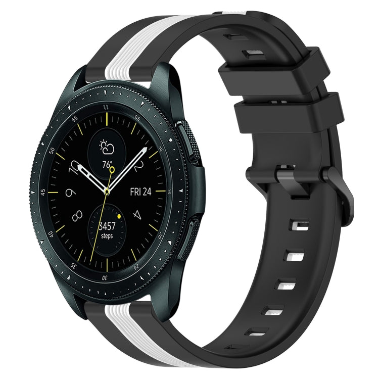 For Samsung Galaxy Watch 42mm 20mm Vertical Two-Color Silicone Watch Band