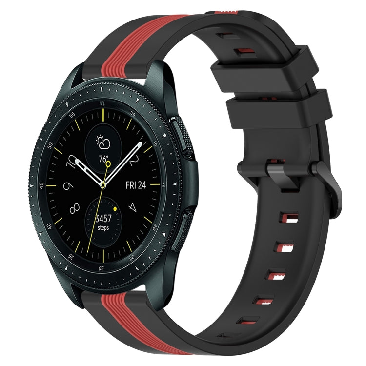 For Samsung Galaxy Watch 42mm 20mm Vertical Two-Color Silicone Watch Band