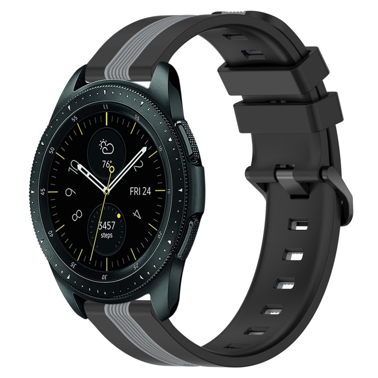 For Samsung Galaxy Watch 42mm 20mm Vertical Two-Color Silicone Watch Band