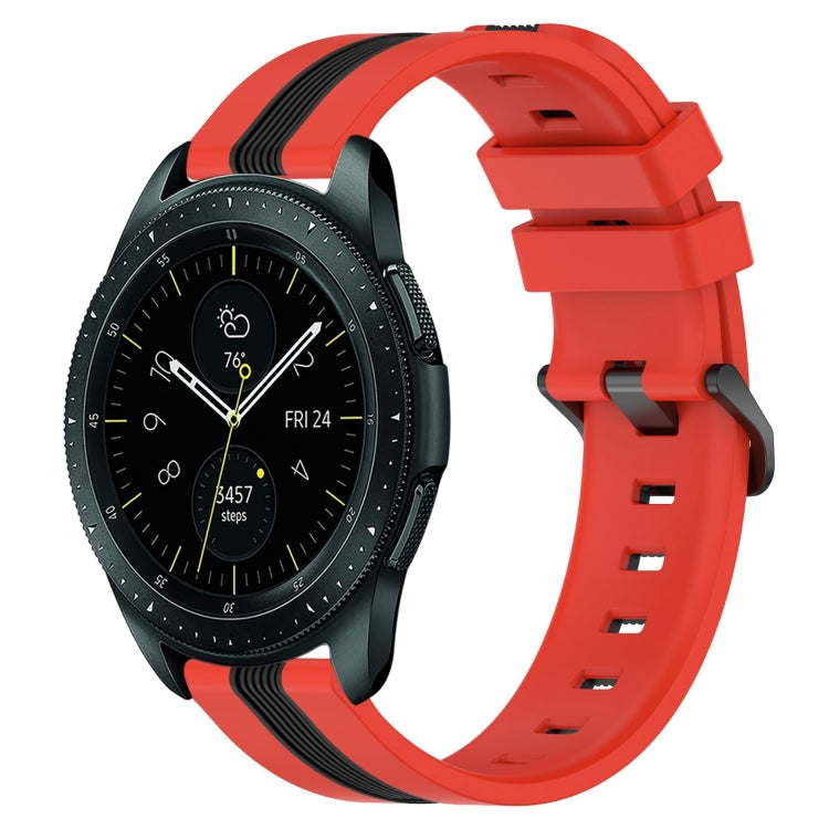 For Samsung Galaxy Watch 42mm 20mm Vertical Two-Color Silicone Watch Band