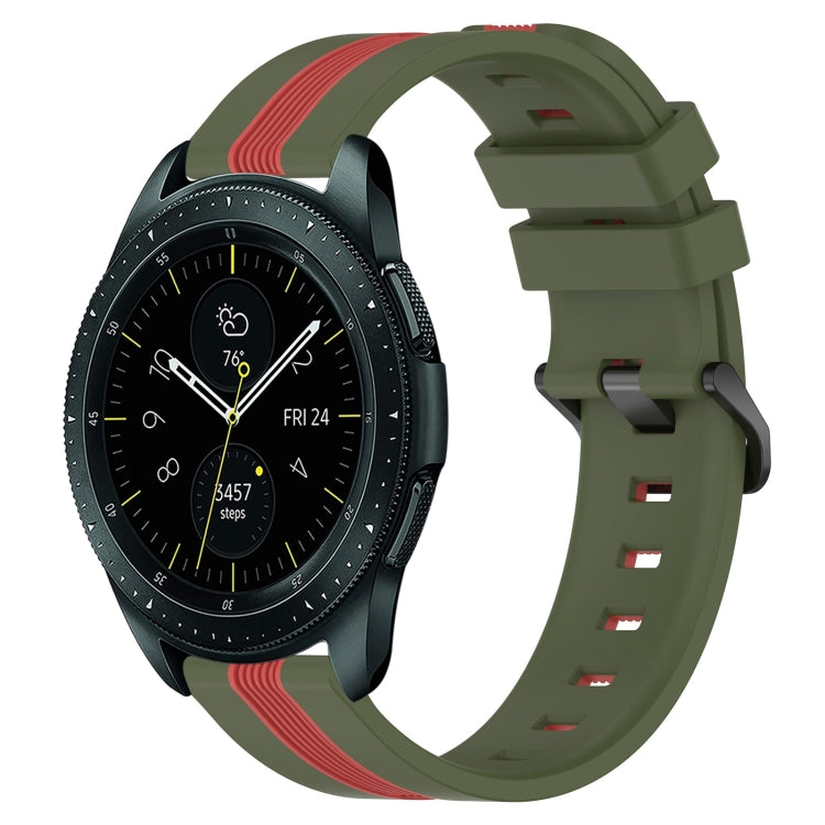 For Samsung Galaxy Watch 42mm 20mm Vertical Two-Color Silicone Watch Band