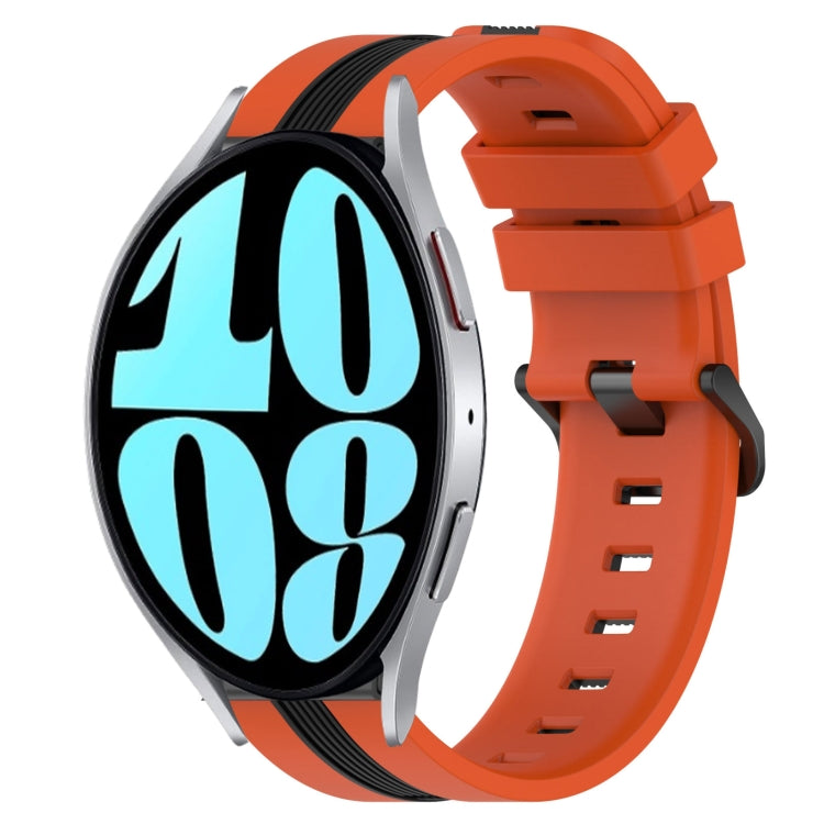 For Samsung Galaxy Watch 6 44mm 20mm Vertical Two-Color Silicone Watch Band