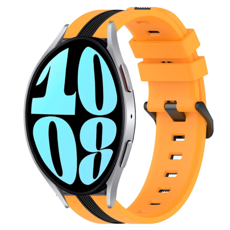 For Samsung Galaxy Watch 6 44mm 20mm Vertical Two-Color Silicone Watch Band