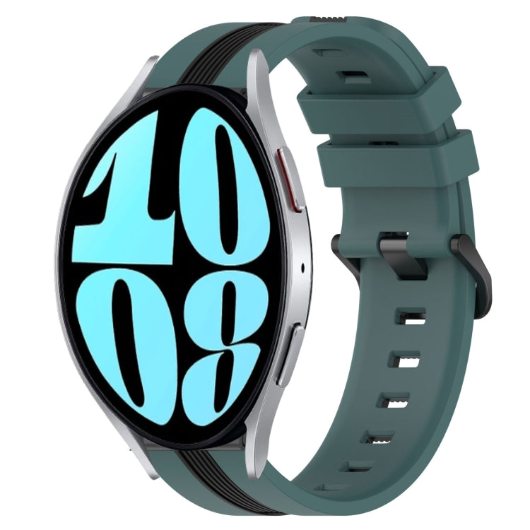 For Samsung Galaxy Watch 6 40mm 20mm Vertical Two-Color Silicone Watch Band