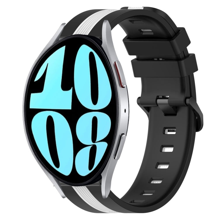 For Samsung Galaxy Watch 6 40mm 20mm Vertical Two-Color Silicone Watch Band