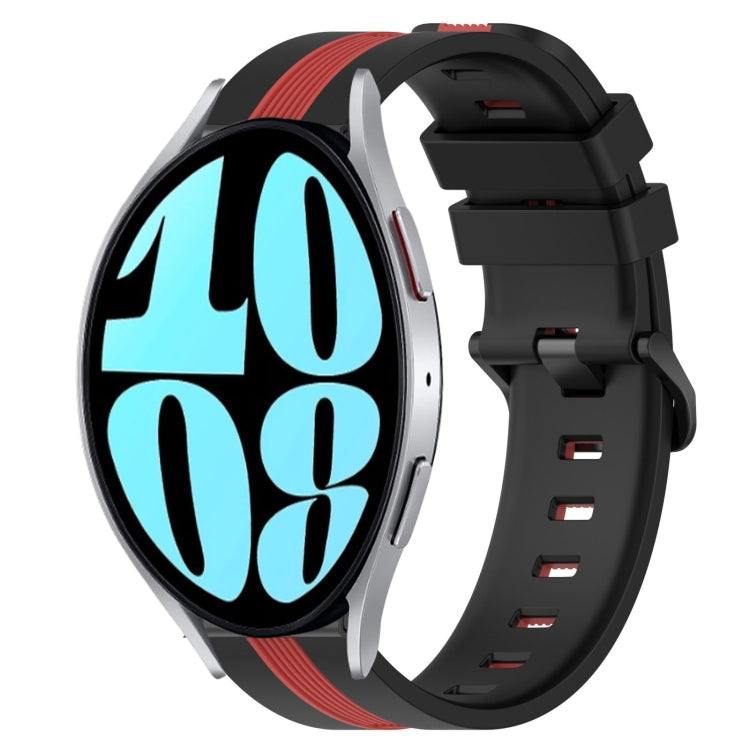 For Samsung Galaxy Watch 6 40mm 20mm Vertical Two-Color Silicone Watch Band