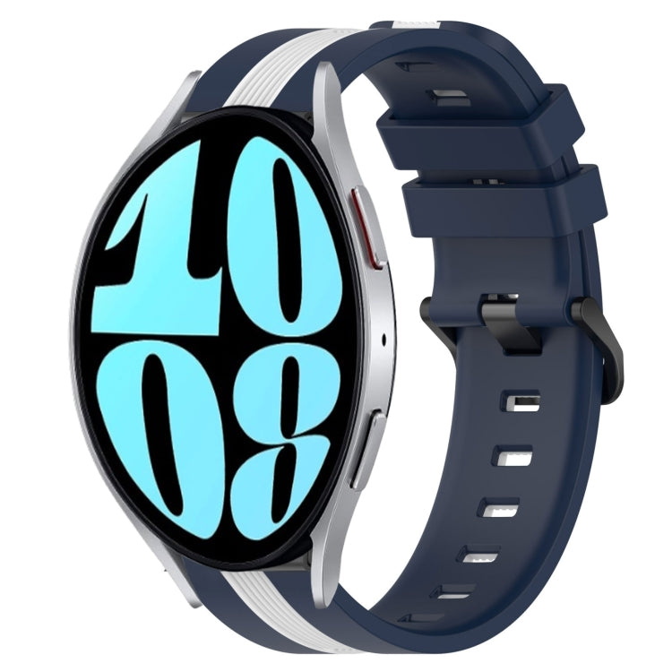 For Samsung Galaxy Watch 6 40mm 20mm Vertical Two-Color Silicone Watch Band