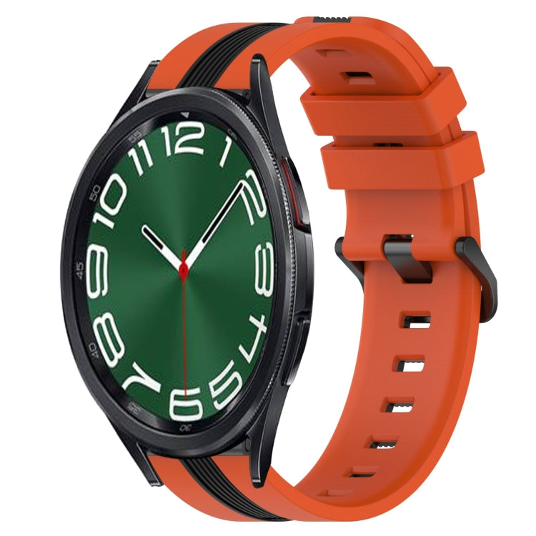 For Samsung Galaxy Watch 6 Classic 43mm 20mm Vertical Two-Color Silicone Watch Band