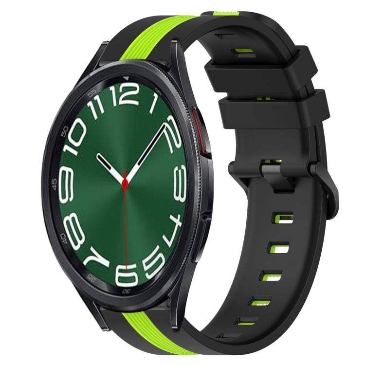 For Samsung Galaxy Watch 6 Classic 43mm 20mm Vertical Two-Color Silicone Watch Band