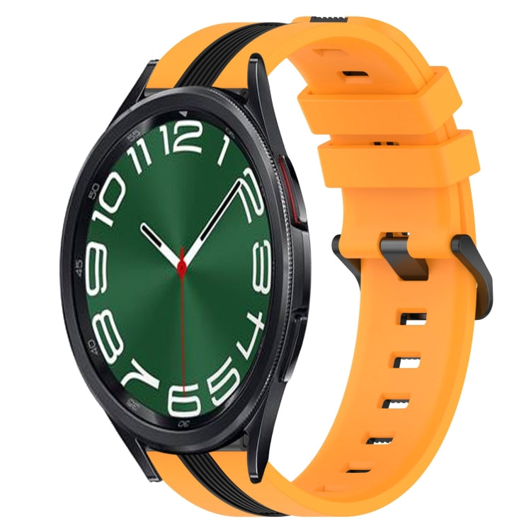For Samsung Galaxy Watch 6 Classic 43mm 20mm Vertical Two-Color Silicone Watch Band