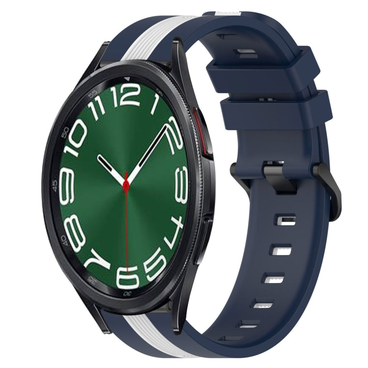For Samsung Galaxy Watch 6 Classic 43mm 20mm Vertical Two-Color Silicone Watch Band