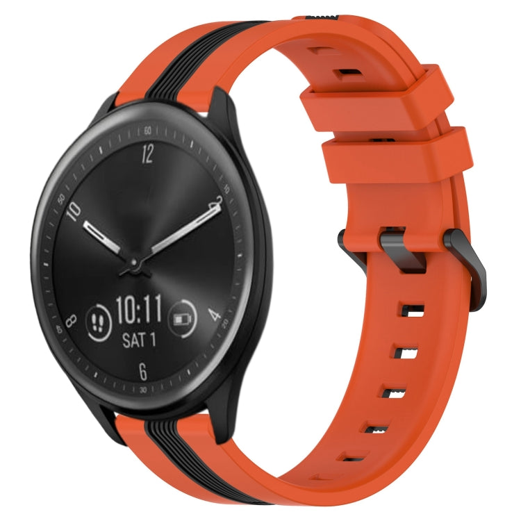 For Garmin Vivomove Sport 20mm Vertical Two-Color Silicone Watch Band