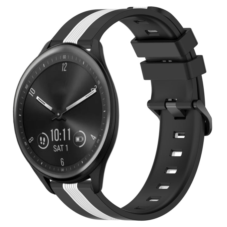 For Garmin Vivomove Sport 20mm Vertical Two-Color Silicone Watch Band