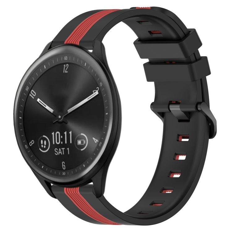 For Garmin Vivomove Sport 20mm Vertical Two-Color Silicone Watch Band