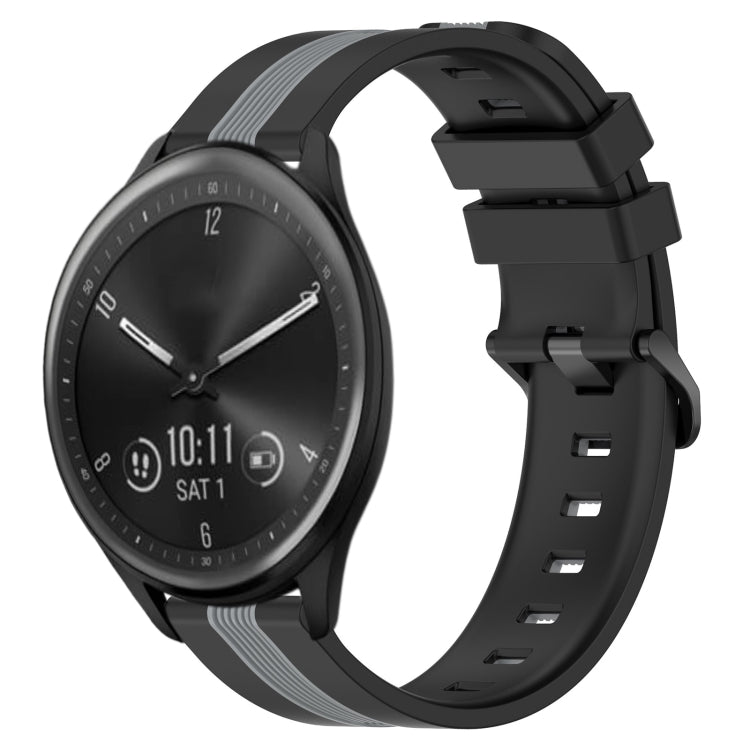 For Garmin Vivomove Sport 20mm Vertical Two-Color Silicone Watch Band