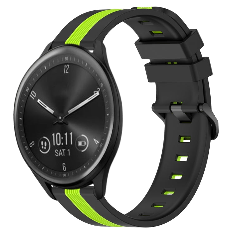 For Garmin Vivomove Sport 20mm Vertical Two-Color Silicone Watch Band
