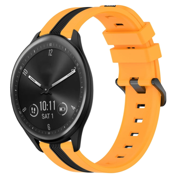 For Garmin Vivomove Sport 20mm Vertical Two-Color Silicone Watch Band