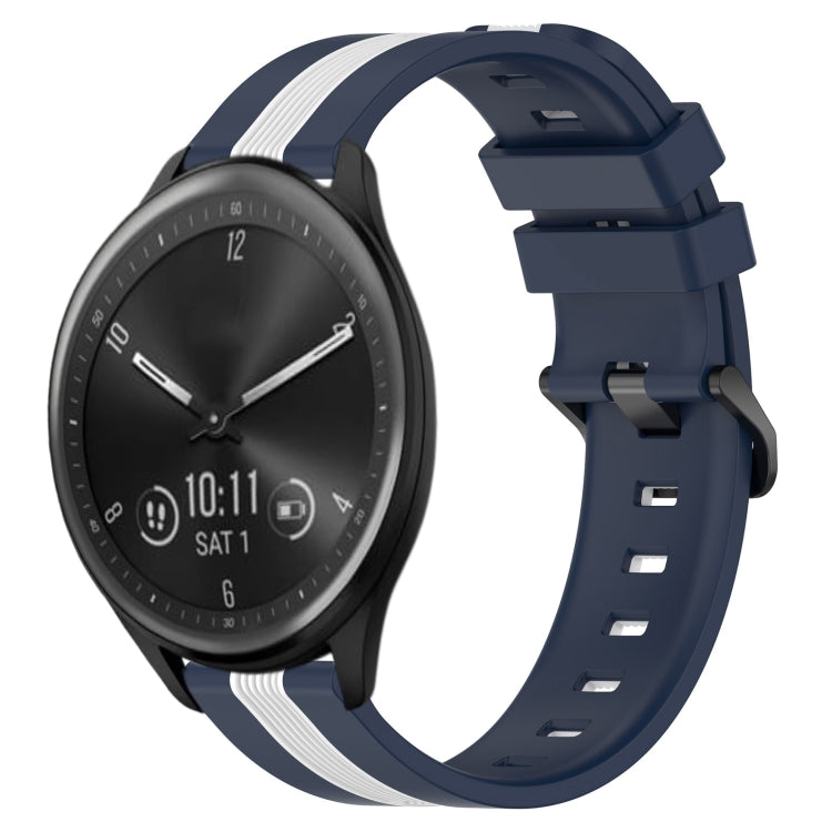 For Garmin Vivomove Sport 20mm Vertical Two-Color Silicone Watch Band