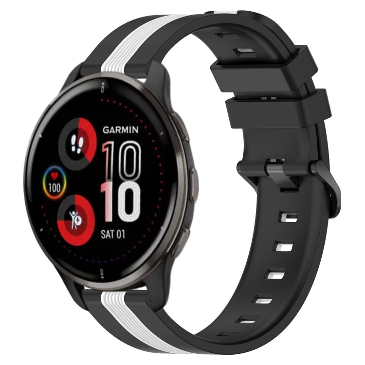 For Garmin Venu 2 Plus 20mm Vertical Two-Color Silicone Watch Band