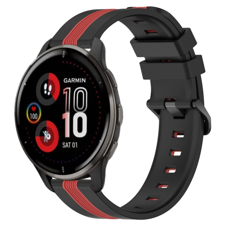 For Garmin Venu 2 Plus 20mm Vertical Two-Color Silicone Watch Band