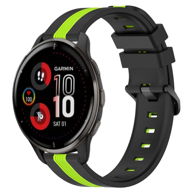 For Garmin Venu 2 Plus 20mm Vertical Two-Color Silicone Watch Band