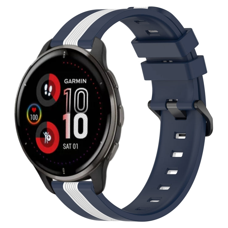 For Garmin Venu 2 Plus 20mm Vertical Two-Color Silicone Watch Band