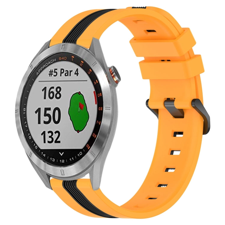For Garmin Approach S40 20mm Vertical Two-Color Silicone Watch Band