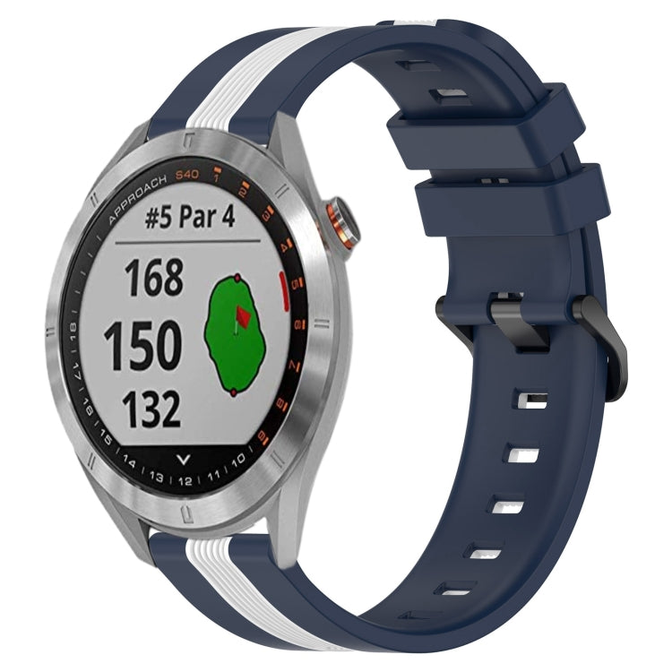 For Garmin Approach S40 20mm Vertical Two-Color Silicone Watch Band
