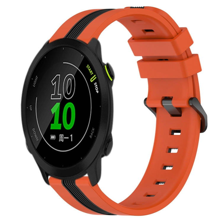 For Garmin Forerunner 158 20mm Vertical Two-Color Silicone Watch Band