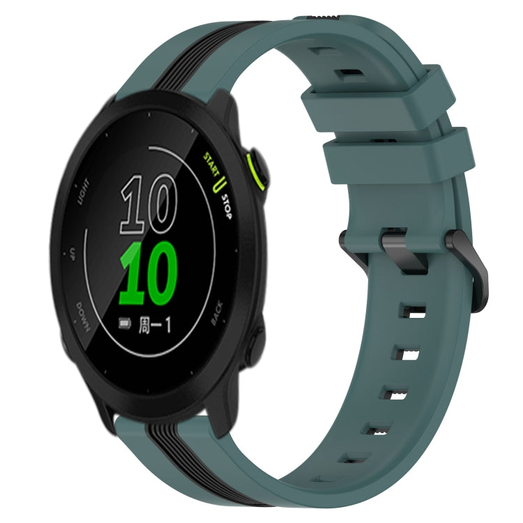 For Garmin Forerunner 158 20mm Vertical Two-Color Silicone Watch Band